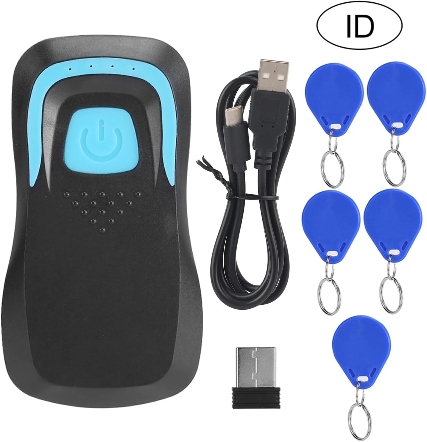 RFID ID/IC Card Reader Bluetooth Card Reader Code Scanner 13.56M/125Khz Frequency for/iOS/Android Bluetooth Devices(IC-Black)