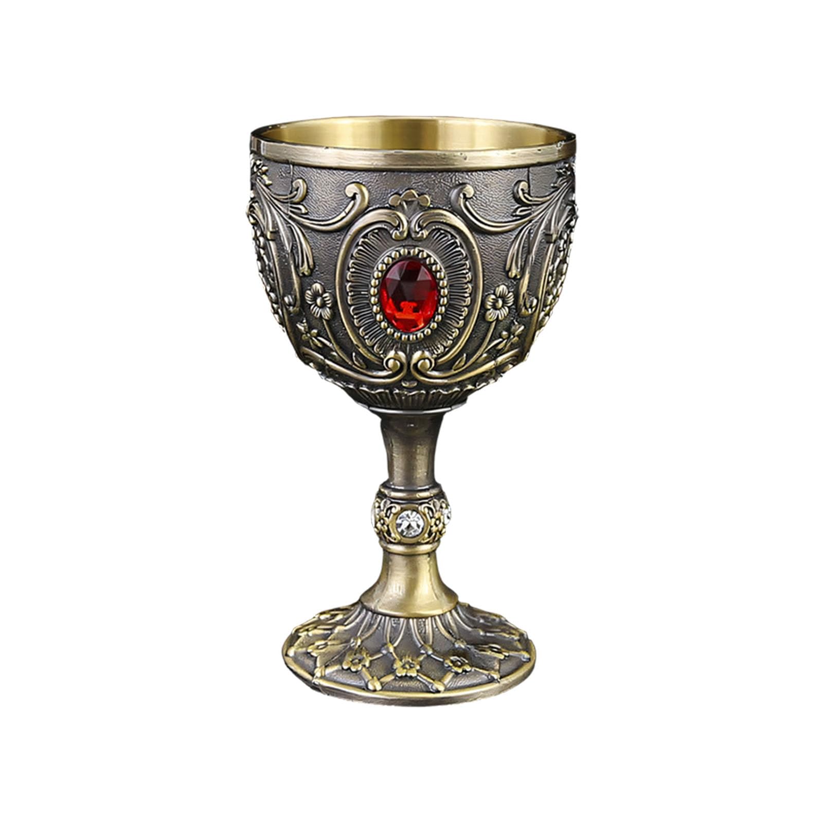 Tsophreniq Luxurious 100ml Retro Inspired Wine Glass Sturdy Alloy Materials Ergonomic Wine Cup Sophisticated 100ml Retro Cup Ergonomic