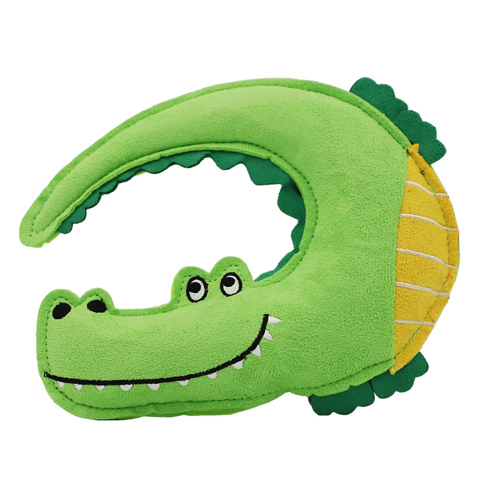 PetLogic Squeaky Boomerang Design Dog Crocodile Chew Toy Fetch Interactive Funny Durable, Safe Eco-Friendly Suede Leather, for Small and Medium Dogs