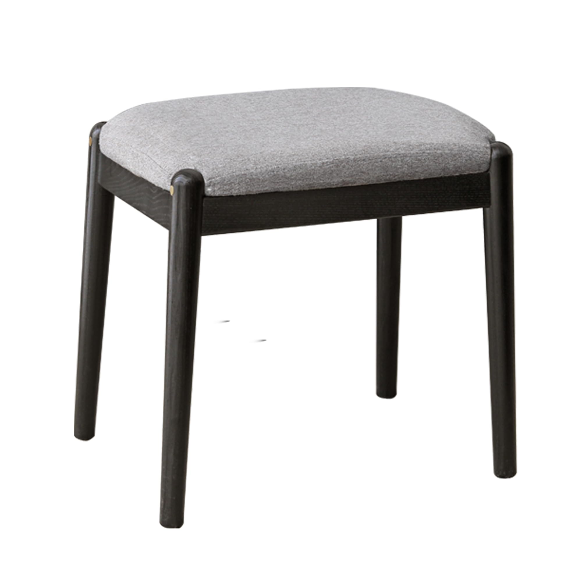 solid wood small vanity stool chair, high-rebound sponge seat, fully assembled makeup chair, footstool for bedroom, dining room, entryway, oak, black