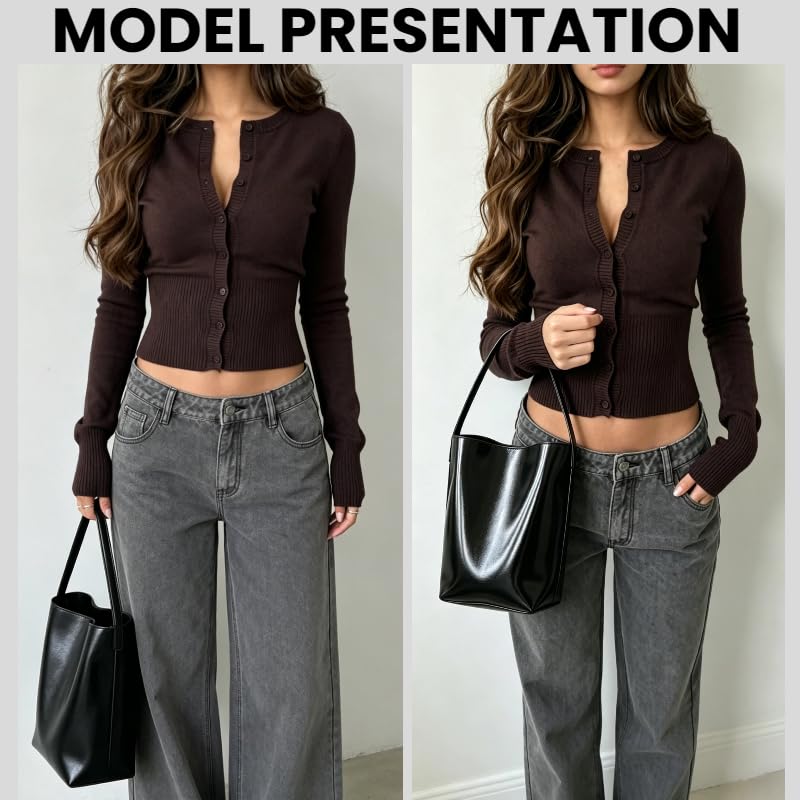 Bolso tipo cubo para mujer, bolso pequeño de mano con acabado brillante en poliuretano, ideal para trabajo, viaje y uso diario miniatura 3