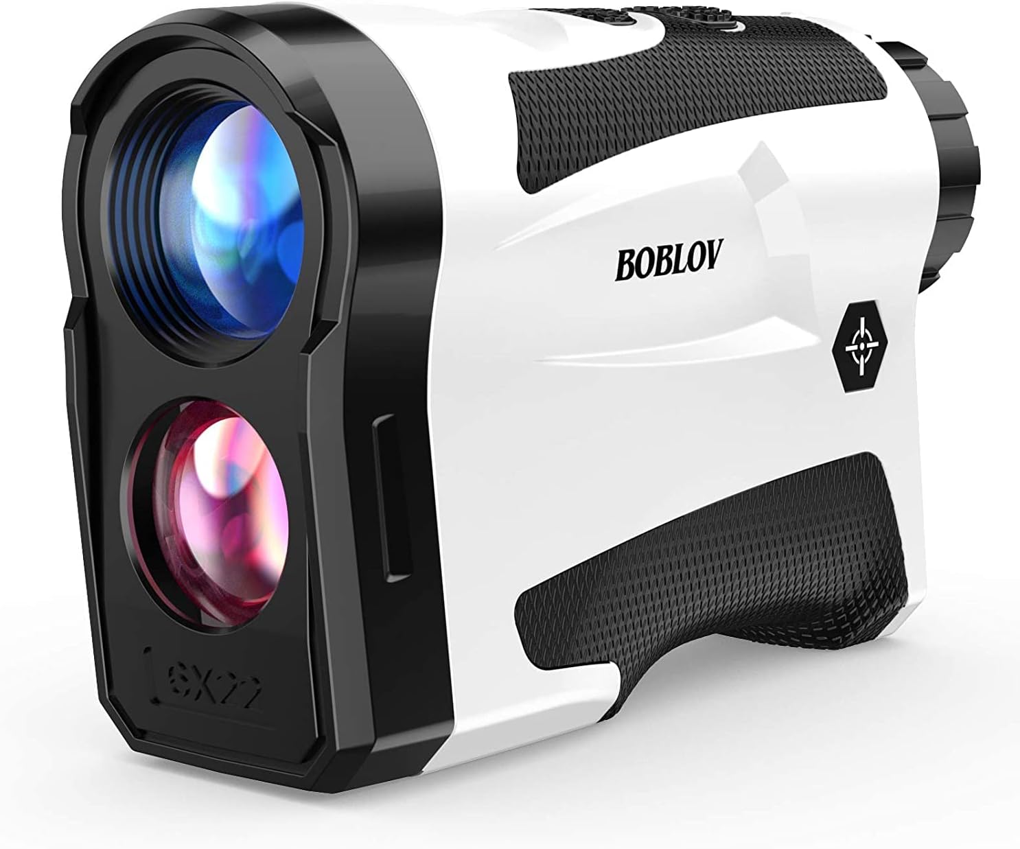 BOBLOV 650Yards Golf Rangefinder with Pinsensor 6X Magnification Support Vibration and USB Charging Flag Lock Distance Speed Measurement Range Finder (White: without Slope)