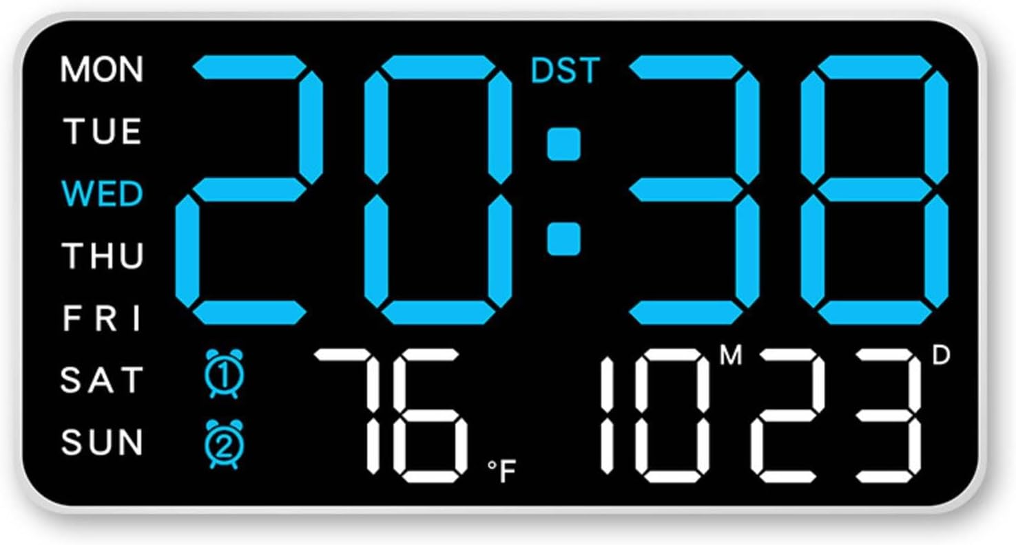 Amazon.com: Meeting Love Borderless Digital Wall Clock, Multi-Function ...
