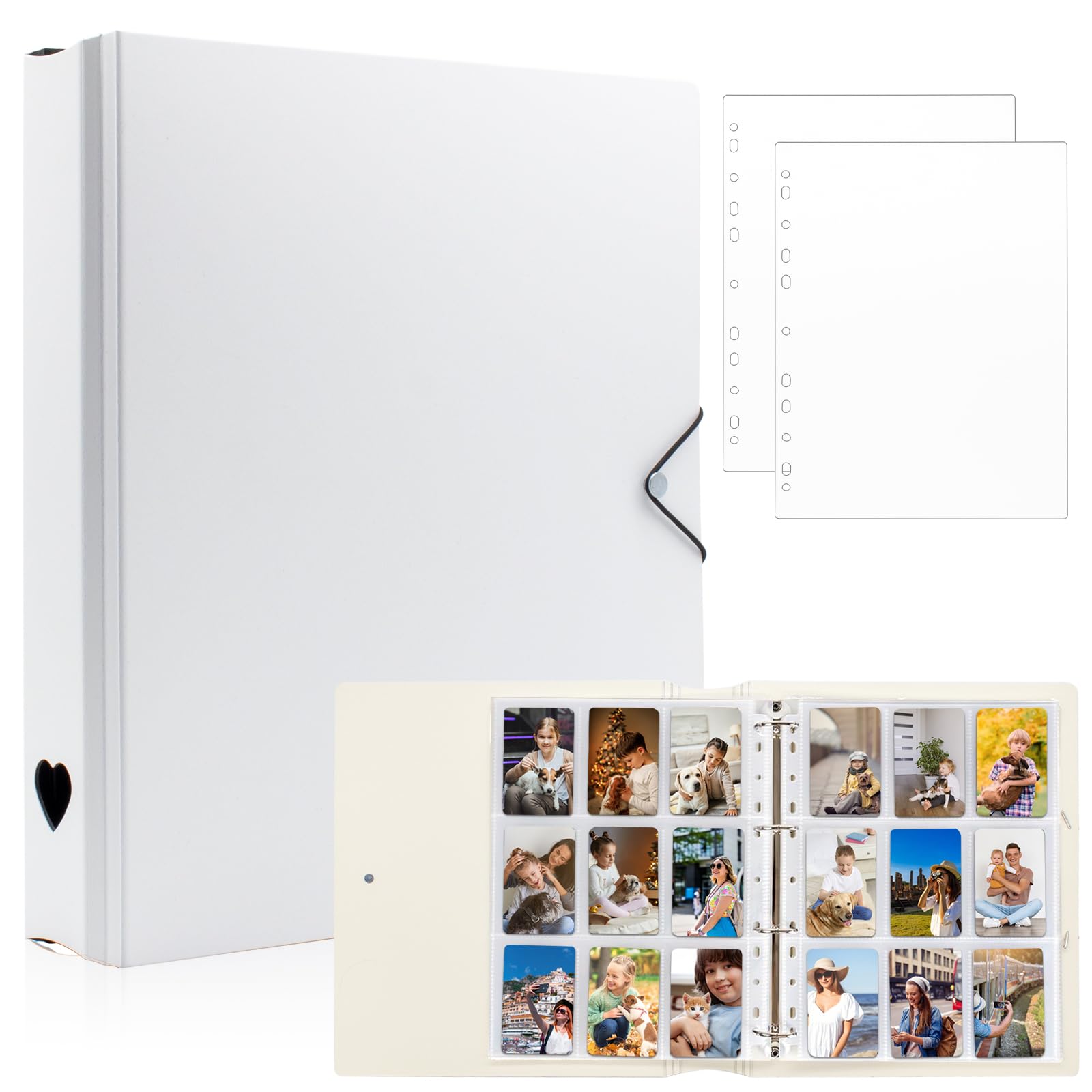 Card Binder, A4 Trading Card Binder Album with 25 Pages 9 Pocket, Card Holder Folders for YuGiOh, MTG, TCG, Game Cards & Sports Cards (White)