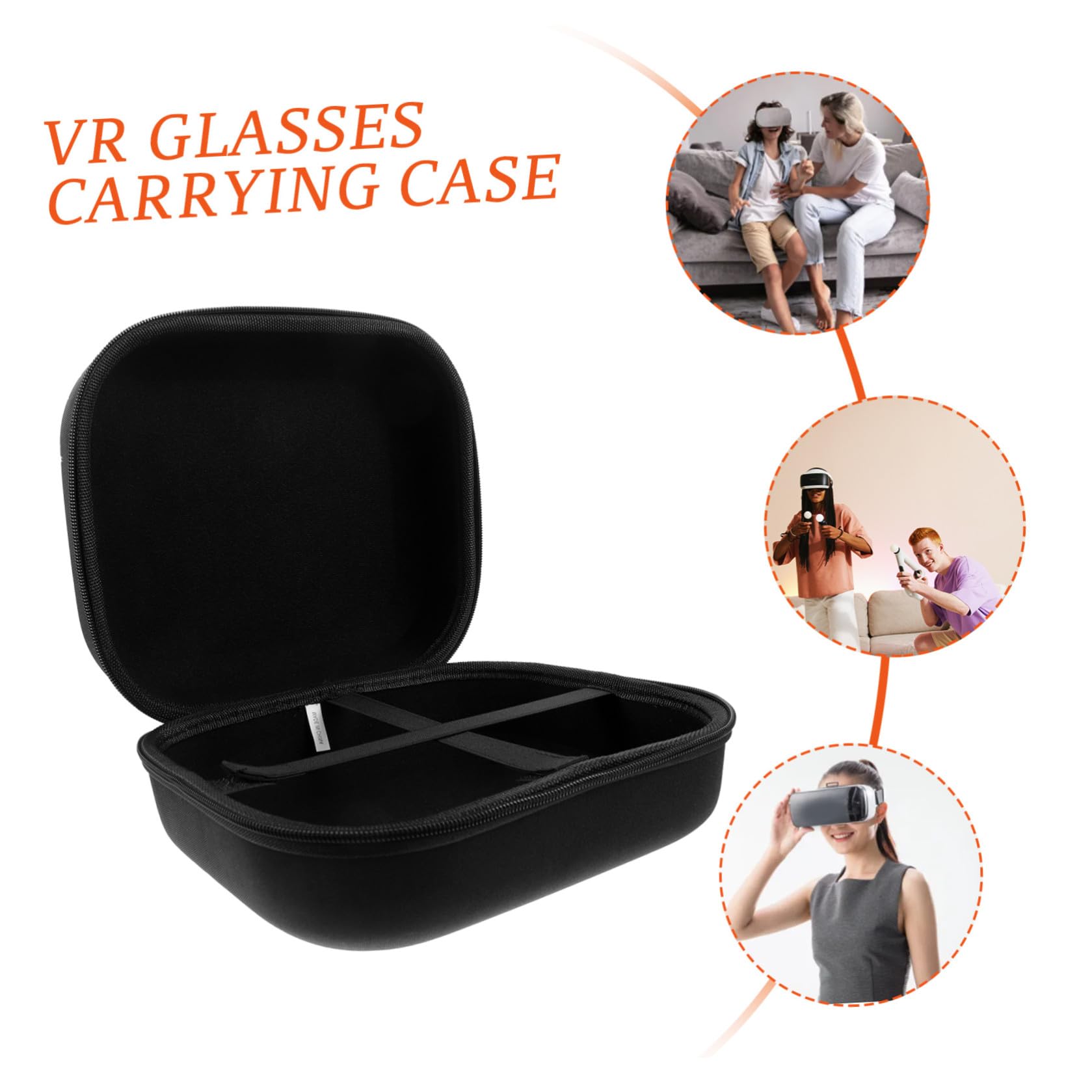 Borsa Porta Occhiali VR in EVA Antiurto Cerniera Custodia Protettiva per Visori e Controller Borsa da Viaggio Compatta per Protezione e Trasporto Dispositivi Realtà Virtuale