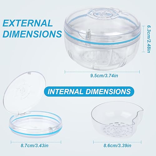 Miniatura 4 de Estuche limpiador de retenedores, doble capa sin fugas para dentaduras postizas de remojo, baño de dentadura para alineador Invisalign, retenedores,