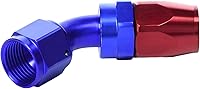 Vista 2 de Edelbrock /Russell 610110 Aluminio anodizado rojo/azul -10AN extremo de manguera de 45 grados