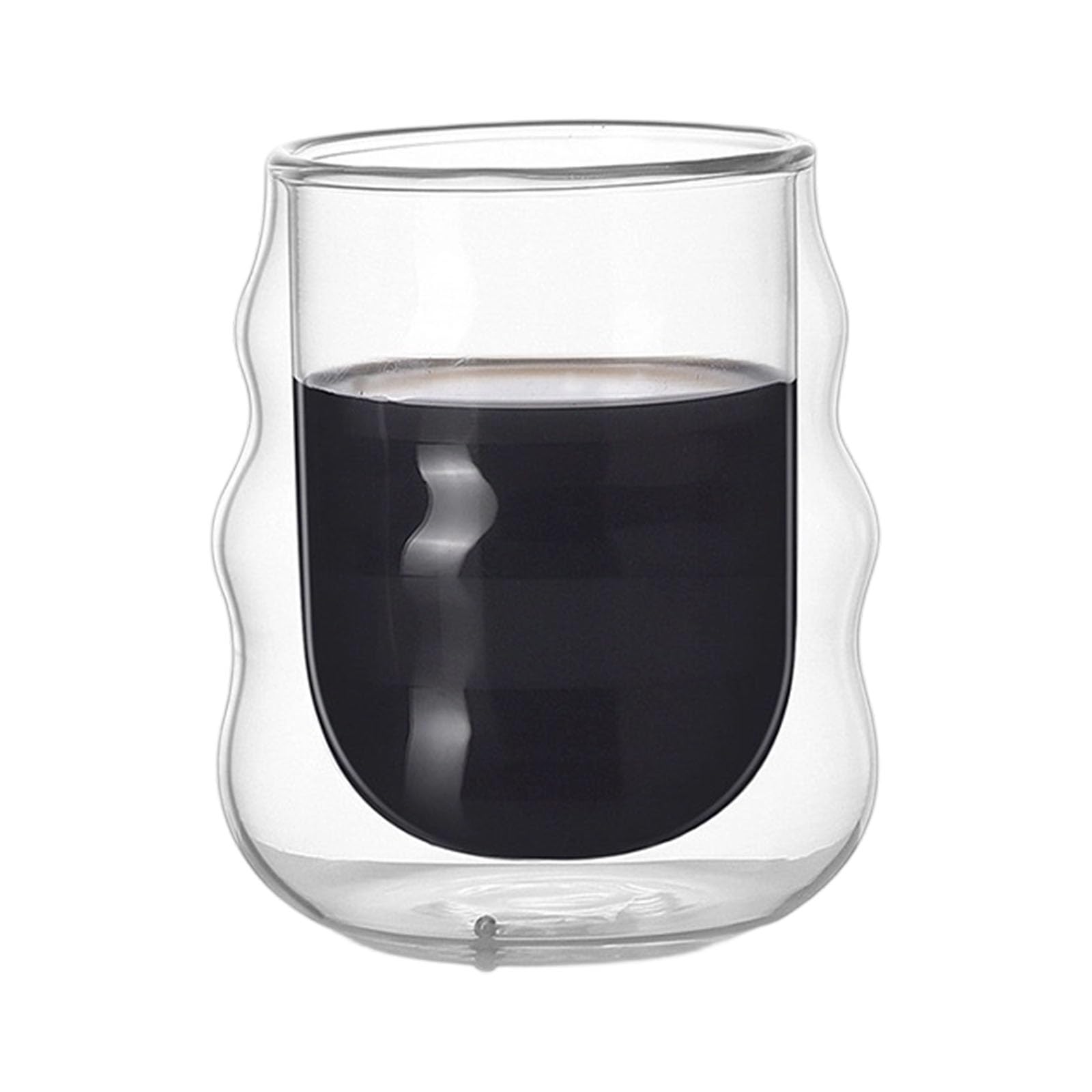 SueaLe Heatproof Glass Mug Drinking Cup Temperature Resistant Mug Suitable for Both Hot Beverage and Iced Drink High Borosilicate Glass Fluctuation Design Japan Food Grade