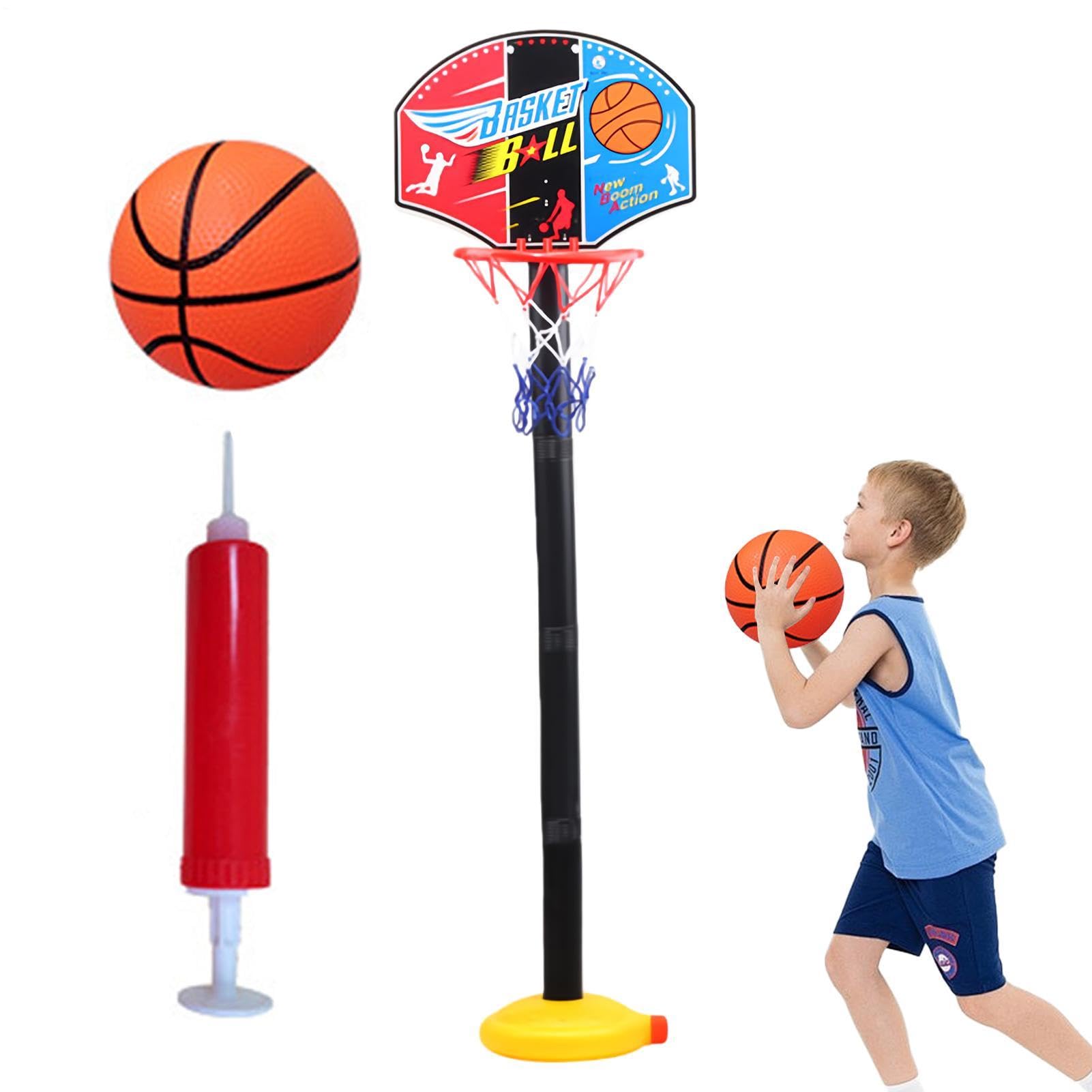 Kids Basketball Hoop Freestandings Adjustable, Basketball Hoop Indoor for Kids with Stand, Basketballs 50-112cm Portable Net for 3 4 5 Year Old Boys Girls – Complete Set with 2 Balls Pump