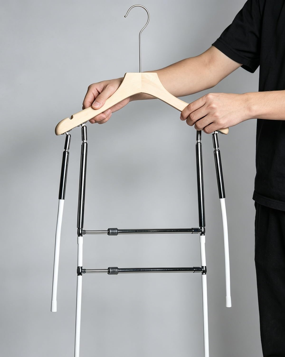 Mannequin Hanger Body Shape Clothes Rack for Clothing Display, Poseable Mannequin Torso Hanger with Telescopic Holder, Invisible Torso Body Showing Rack