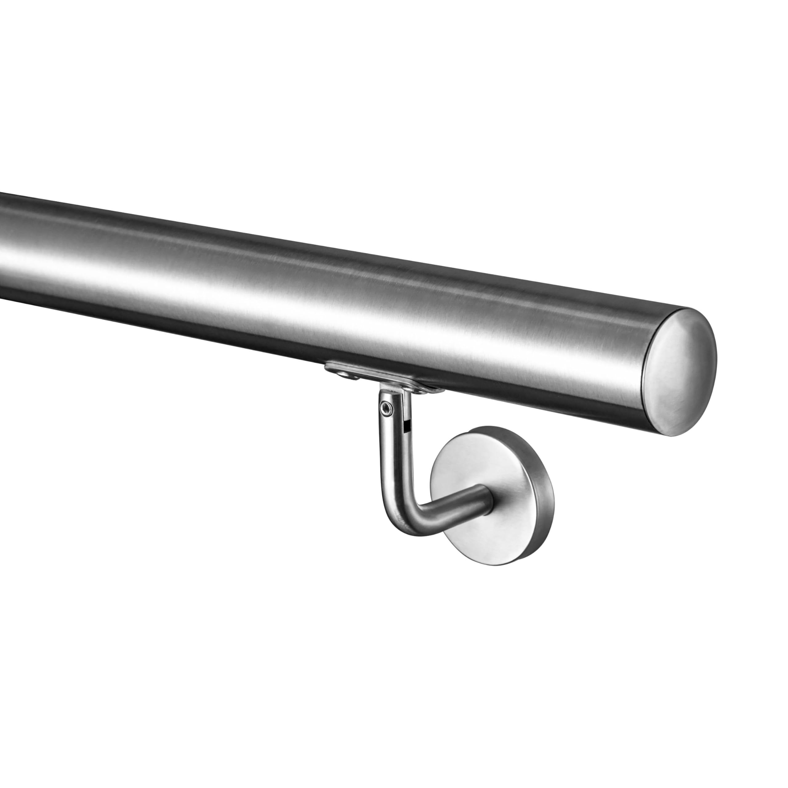 AICA Barandilla de acero inoxidable 304, pasamanos de pared, para exterior e interior, longitud: 180 cm