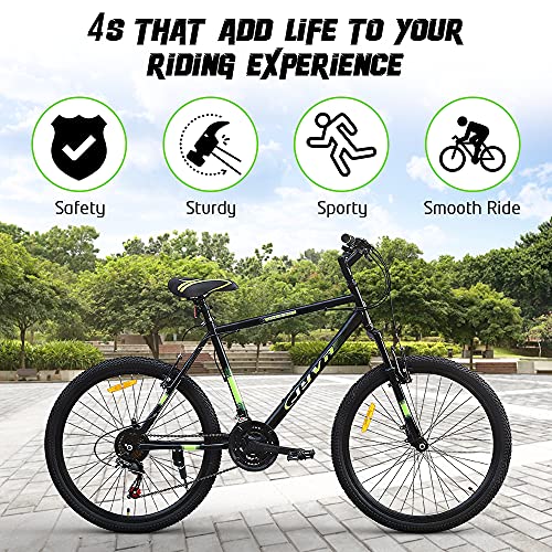 Image of Carbon Steel Youth Mountain Bike for Unisex, 26T, 21 Speed, 26 Inch, 18 Inch Frame (Multicolor)