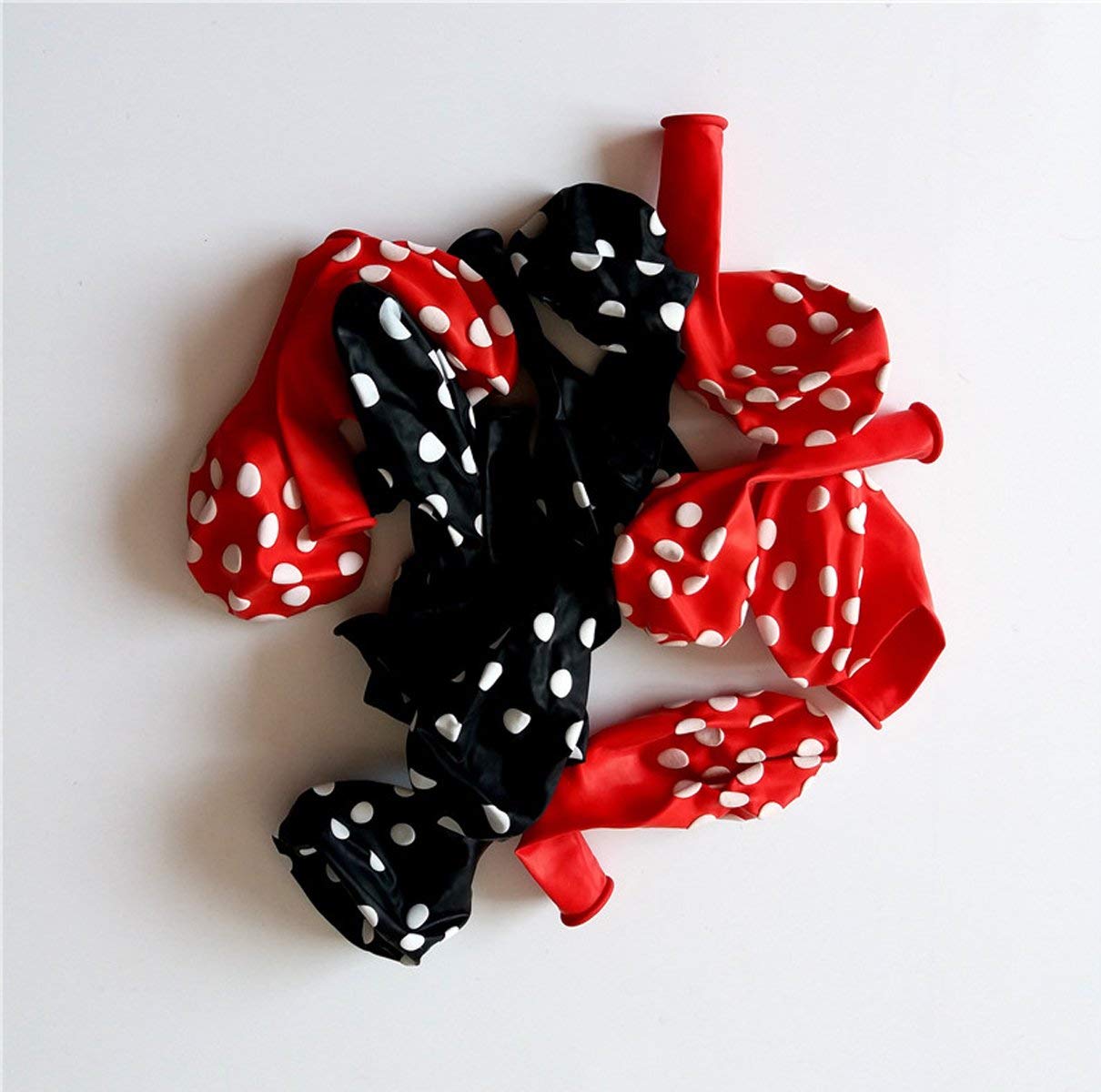 Amfin (Pack of 100) Black and Red Polka Dot Balloons- Pack of 100 - Image 4 thumbnail