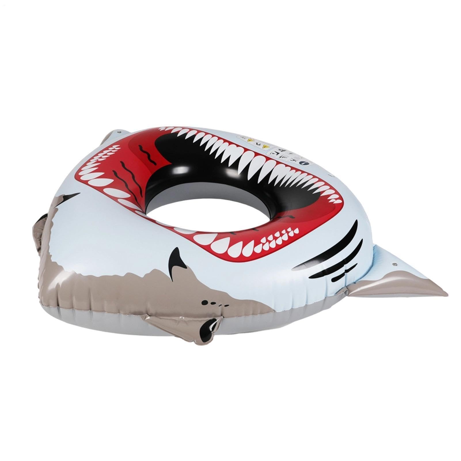 Galleggiante gonfiabile per piscina, in PVC, per adulti, per spiaggia, lago | Salvagente gonfiabile a forma di squalo, in PVC, 177 x 127 cm, lettino ad acqua resistente, divertimento galleggiante per