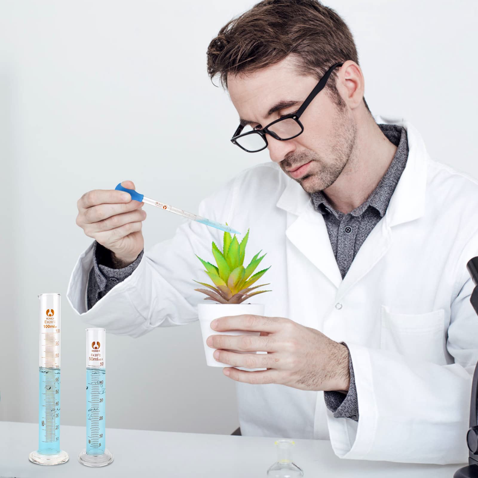 Pipette Contagocce In Vetro Borosilicato - 2 Pezzi Da 0.5ml, Con Tappi Gomma, Per Laboratorio E Hobby - Foto 9