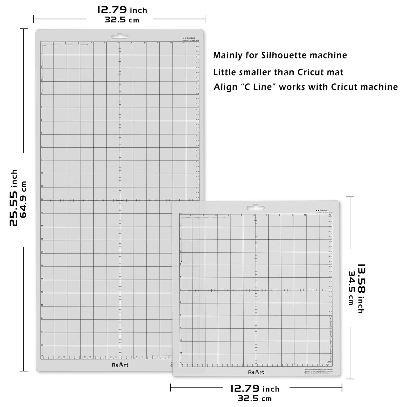 Esterillas de corte de agarre estándar para camafeo Silhouette - 12 x 24 pulgadas, paquete de 4 alfombrillas de corte adhesivas de 12 x 12 pulgadas, juego de 4 alfombrillas de vinilo mate