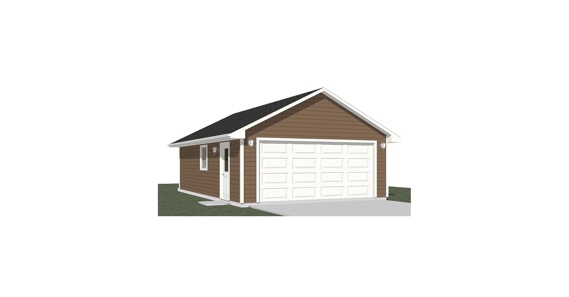 Amazon.com : Garage Plans: 2 Car Garage Plan 600-1 - 20' x