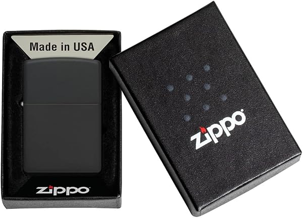 Zippo Encendedor a Prueba de Viento - Diseño de Llama - Negro Mate - Recargable - Reutilizable - Diseño a Prueba de Viento - Caja de Regalo Hecho en EEUU - Exclusivo en Amazon - 2