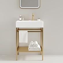 24" Bathroom Vanity with Sink, Console Sink Combo, Purple/White