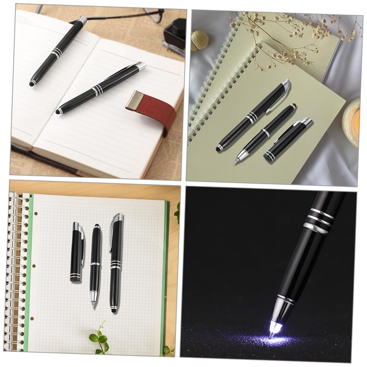 jojofuny 3 Set Penne Led Multifunzionali Con Luce Penne Portatili Per Ufficio E Touchscreen Scrittura Elegante E Pratica Macchie 3 Pezzi * 3
