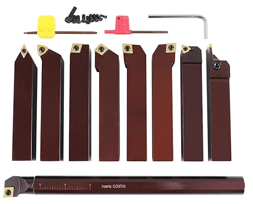 Miniatura 4 de Accusize Industrial Tools 1" 9 piezasjuego, herramientas de torneado de carburo indexables y barra de mandrinar, 2988-0001