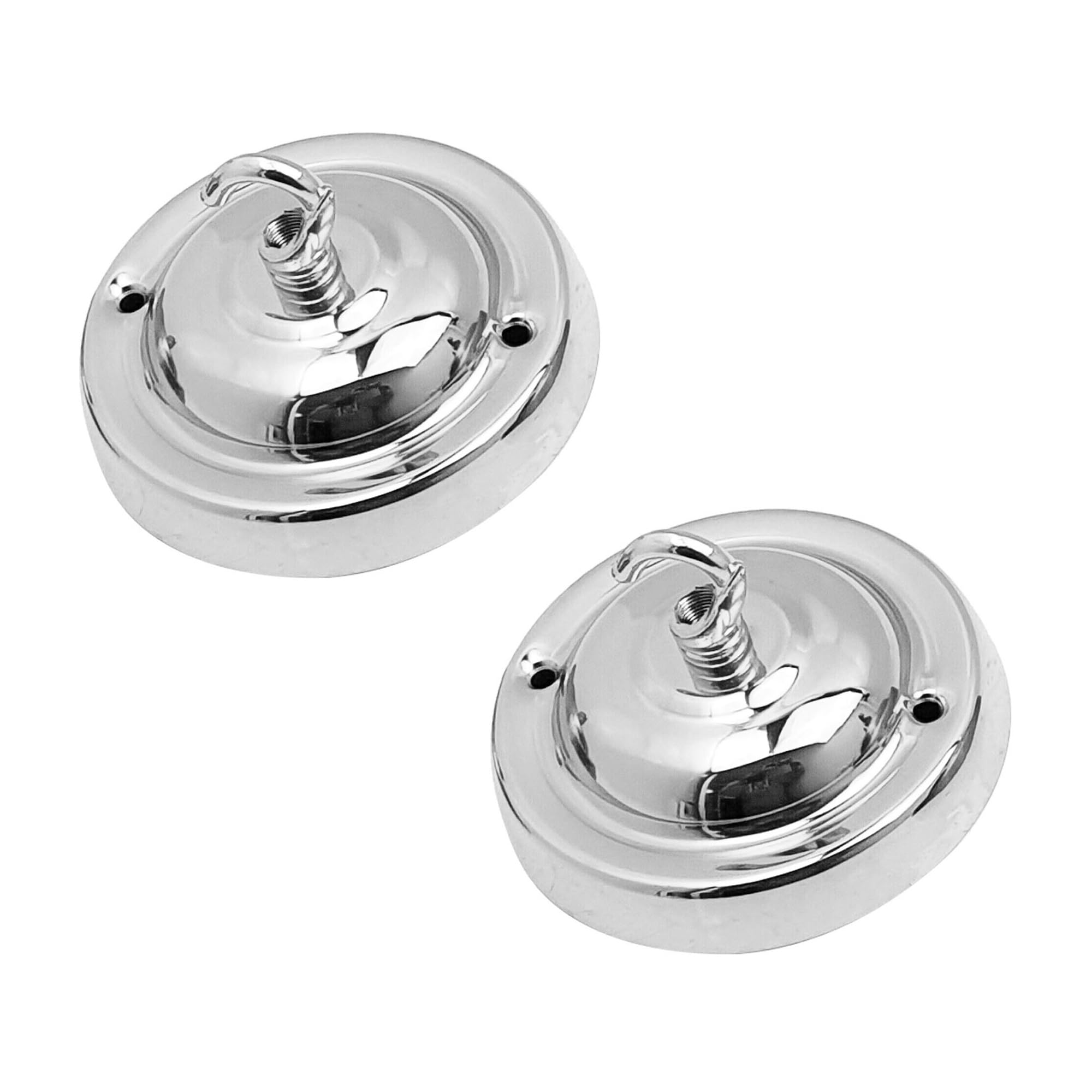LEDSone Ceiling Rose Hook Plate Vintage Chrome Metal 10.5 cm 2 Pack Antique Single Out Side Fitting with Accessories for Chandliers Pendant Lights Wall Lamps Hanging Lights Planters Decorations — image 1