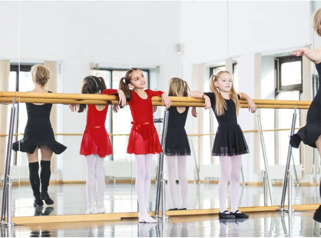 DANSHOW Girls Team Basic Long Sleeve Leotard with Skirt Kid Dance Ballet Tutu Dress - Image 5