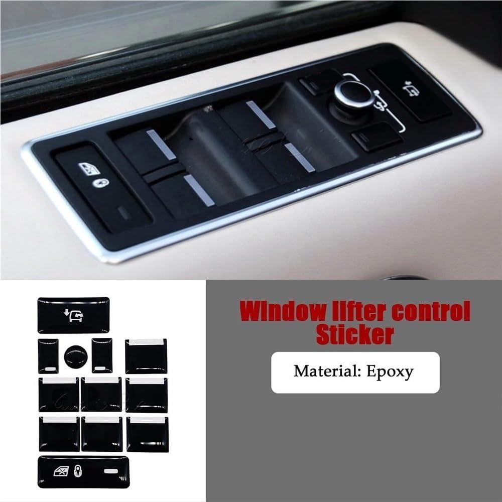 Etiqueta engomada del botón de Aire Acondicionado del Coche para Range Rover 2013 2014 2015 2016 2017,Pegatinas para Botón de Salpicadero de Aire Acondicionado