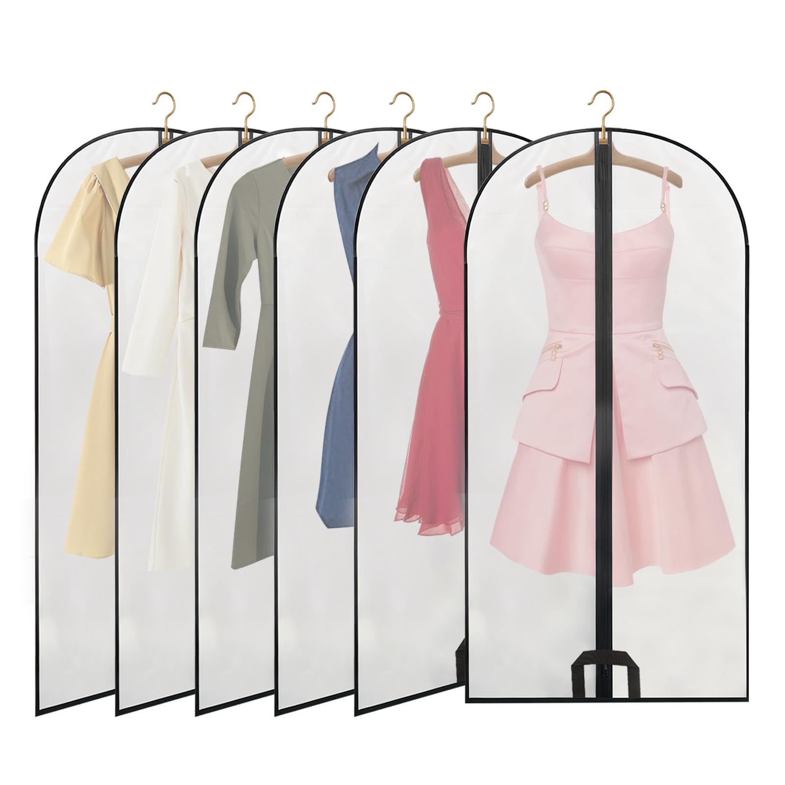 10PCS Custodia Porta Abiti, Copriabiti Antipolvere Trasparenti, PEVA Lavabile Buste per Abiti, Copertura Vestiti con Cerniera, Custodie Copri Abiti per Smoking, Giacca, Camicie (60×120/60×100cm