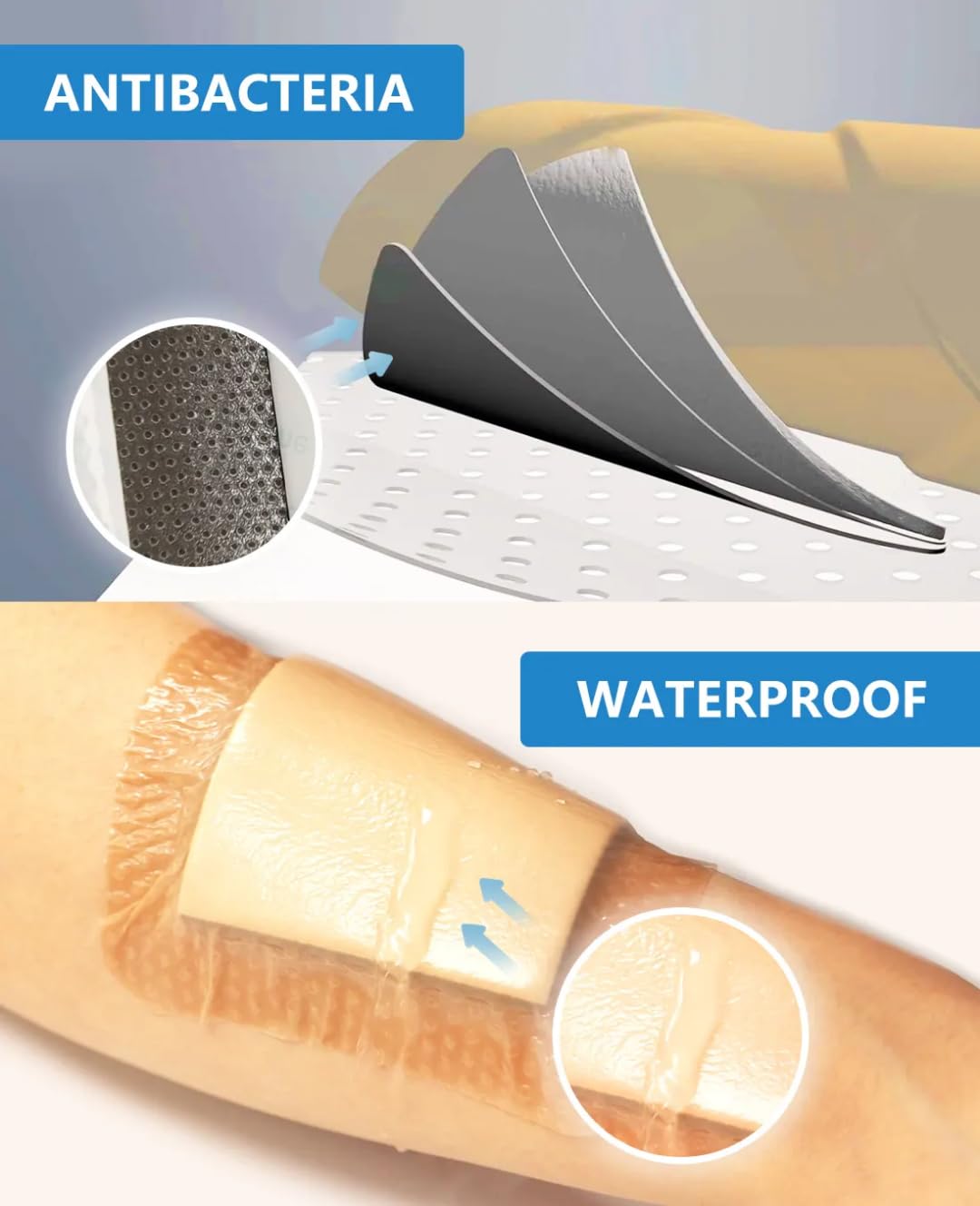 AG Silicone Gel Foam Dressing for Bed Sores and Pressure Ulcers, Dressing Waterproof Bandage, Antimicrobial with Silver Dressing Pad (7.5cm x 7.5cm) — Amazon image 2