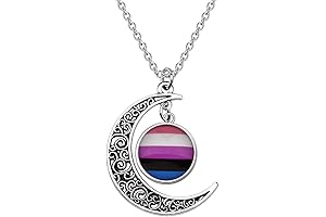 Celebrate Pride with our Genderfluid Moon Charm Pendant Necklace