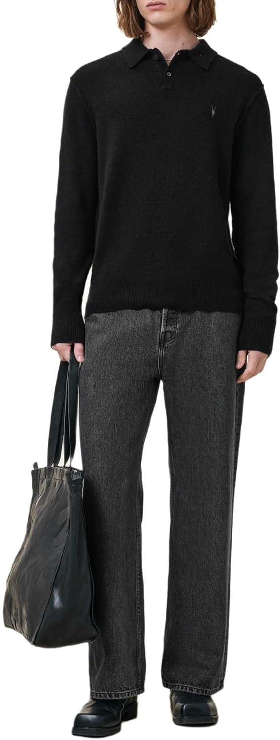 Allsaints Mens Statten Ls Polo - Image 7