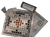 2-in-1 Board Game Set - Hnefatafl & 12 Men's Morris, Organic Canvas Board, Viking-Inspired Design, Wooden Pieces, Portable Storage Pouch (Complete set)