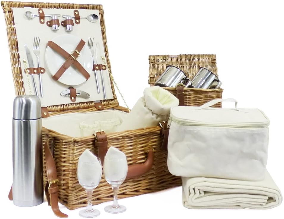 Luxury Westminster 2 Person Wicker Picnic Basket Set