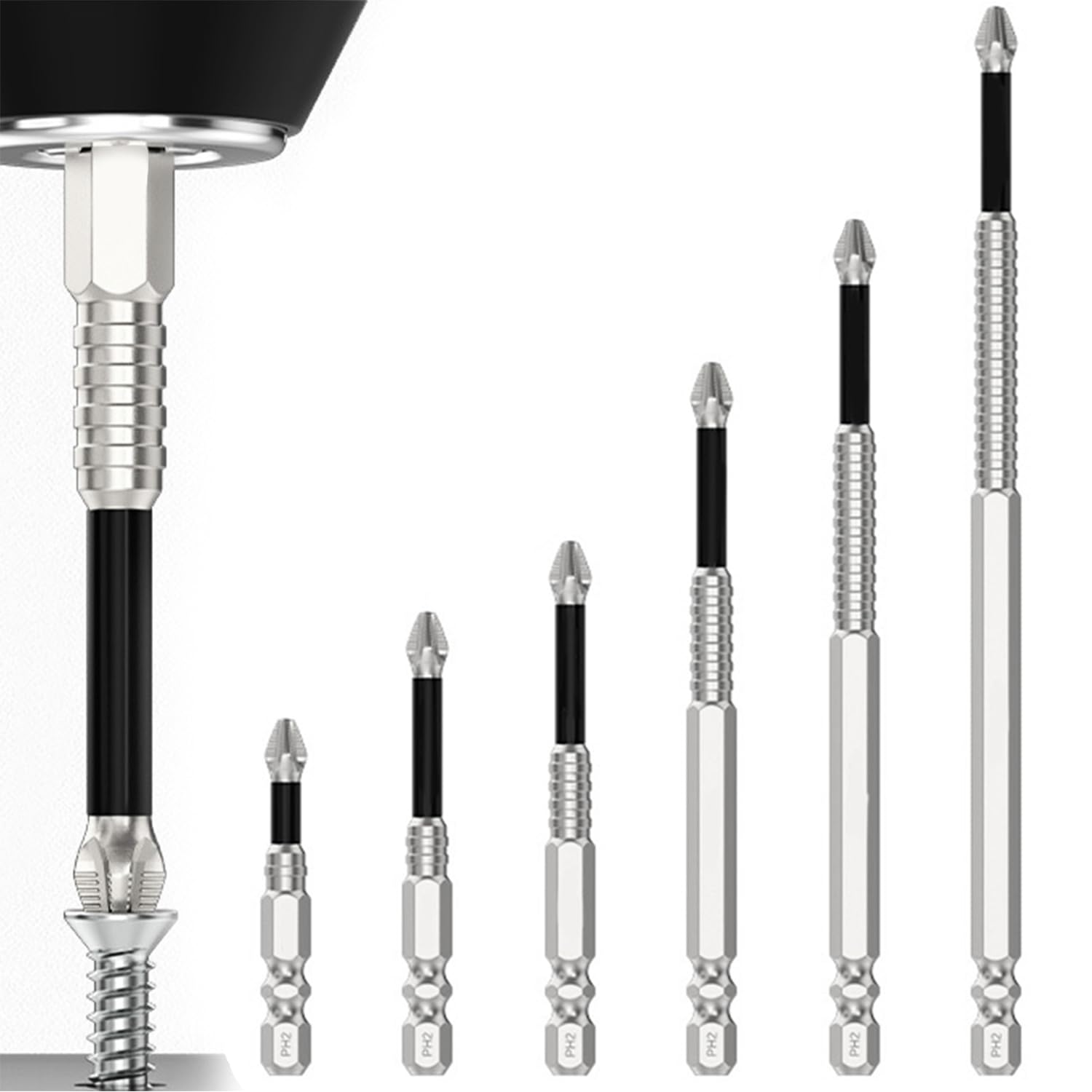 High Magnetic Screwdriver Drill Bit Set, Strong Magnetic Durability Screwdriver Drill Bit Set, Universal Anti-Slip Magnetic Electric Screwdriver Set,