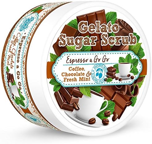Soapy Sweets Espresso-a-Go-Go Sugar Cooling Body Scrub - Coffee, Chocolate & Fresh Mint - with Kakadu Plum - Antioxidants Helps Prevent Wrinkles and Fine Lines 9 Oz