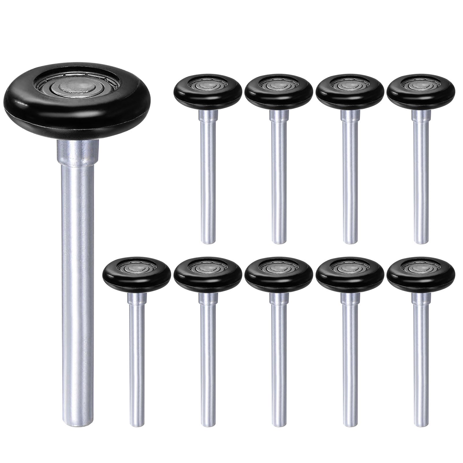 QUARKZMAN 10pz Rulli per Porte Garage in Nylon da 1.8" per Binario da 2" - Asta da 4.25" - Ruote Silenziose per Porte Garage - Cuscinetto di Precisione 6200zz a 8 Sfere - Nero