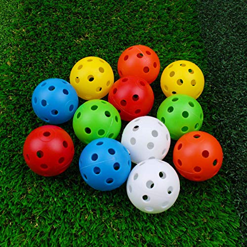 Crestgolf 50pcs Plastic Golf Training Balls – Airflow Hollow 40mm Golf Balls for Driving Range, Swing Practice, Home Use,Pet Play. … - Image 4