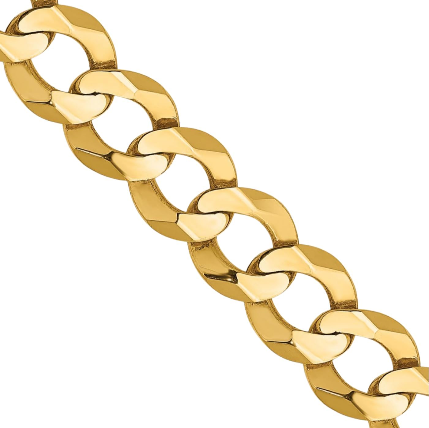 IceCarats 14K Solid Yellow Gold 7.2mm Chunky Curb Chain Miami Cuban Bracelet Polished