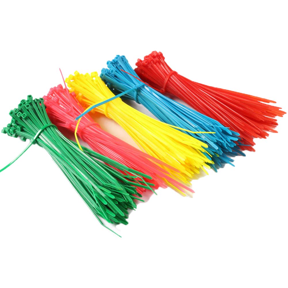 UKCable-Ties 100 Assorted Cable Ties Black Natural Coloured Nylon Plastic Zip Tie Wraps