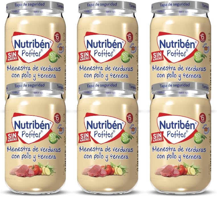 6 potitos Nutribén Menestra de verduras con pollo y ternera por 4,18€ (marcando aplicar cupón en compra recurrente)