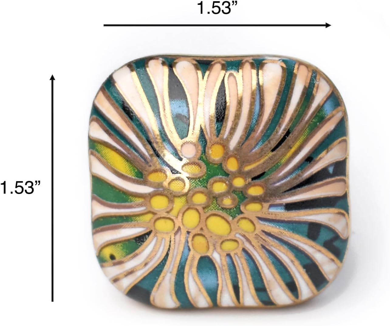 Ceramic Art Deco Gold Kitchen Cabinet Drawer Knobs Ceramic Wardrobe Door Knobs Pull Handles (4)