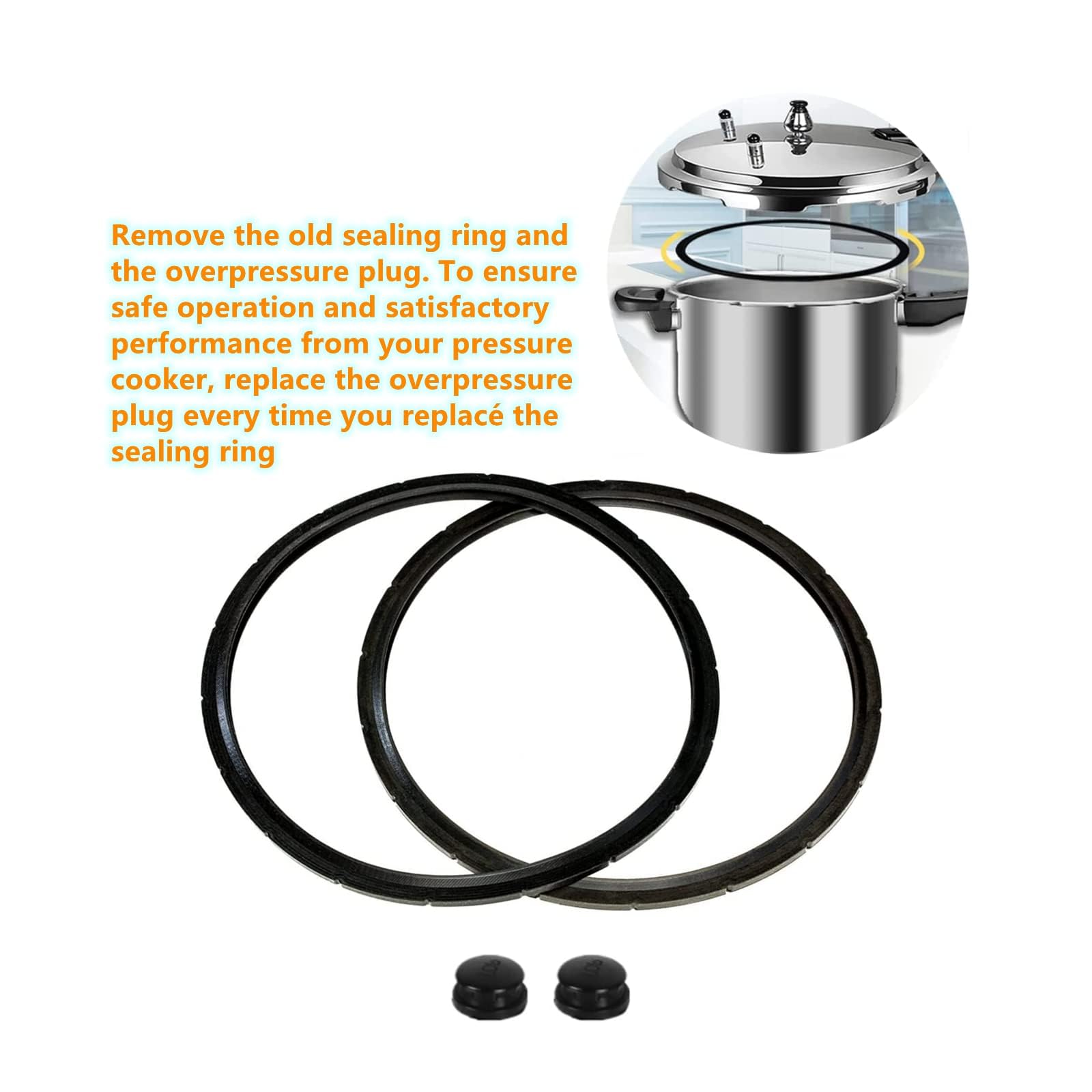 09936 Dichtungsring und Überdruckstopfen für Presto 0126002 0136102 0136403 0136304 0136001 0216001 Schnellkochtopf 4 6 Quart Kochtöpfe
