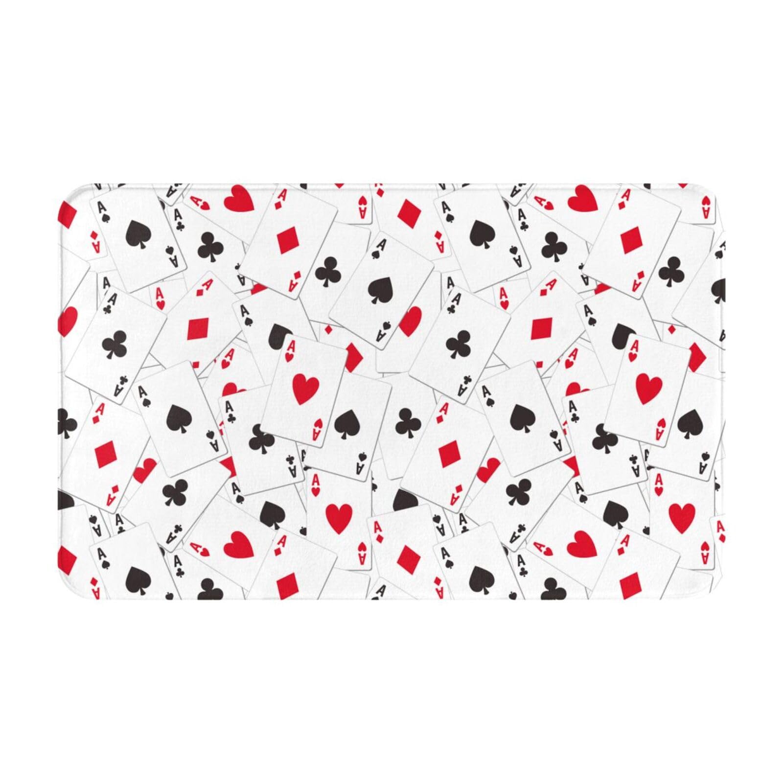 NIUNEWCool Poker Card Cute Pattern 20x31.5 in Bathroom Rugs Soft Bath Rugs Mats for Bathroom Non-Slip Washable