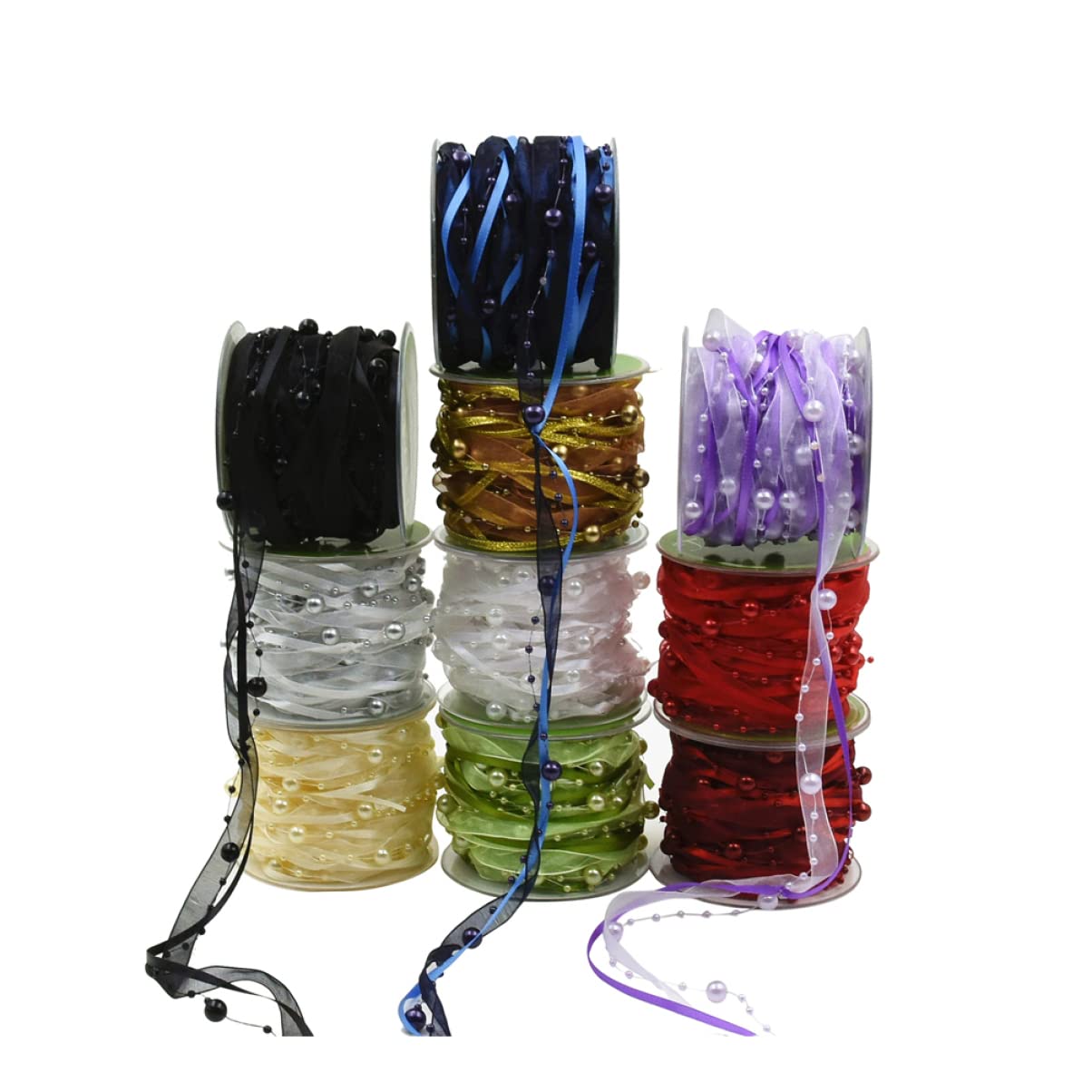 SHINEOFI Lot De 3 Rouleaux De Ruban Décoratif Perlé Tendance Pour Mariage Fêtes Et Projets Artisanaux