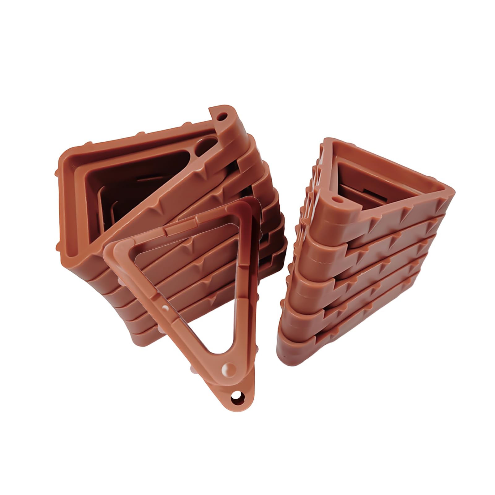 Sgphrzlt 12PCS Large Pot Risers for Outdoor Indoor Planters, Non-Slip Triangular Plant Pots Feet Outside, Invisible Flower Pot Toes Stand Lifter for Drainage & Airflow (Brown)
