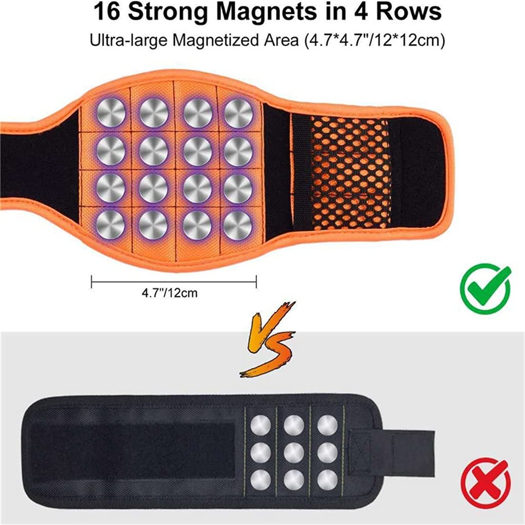 Magnetyczne paski na nadgarstek Nawijane opaski na kciuk 16 Silny magnes Elektryk Pasek narzędziowy (jasnoszary Talla ?nica)