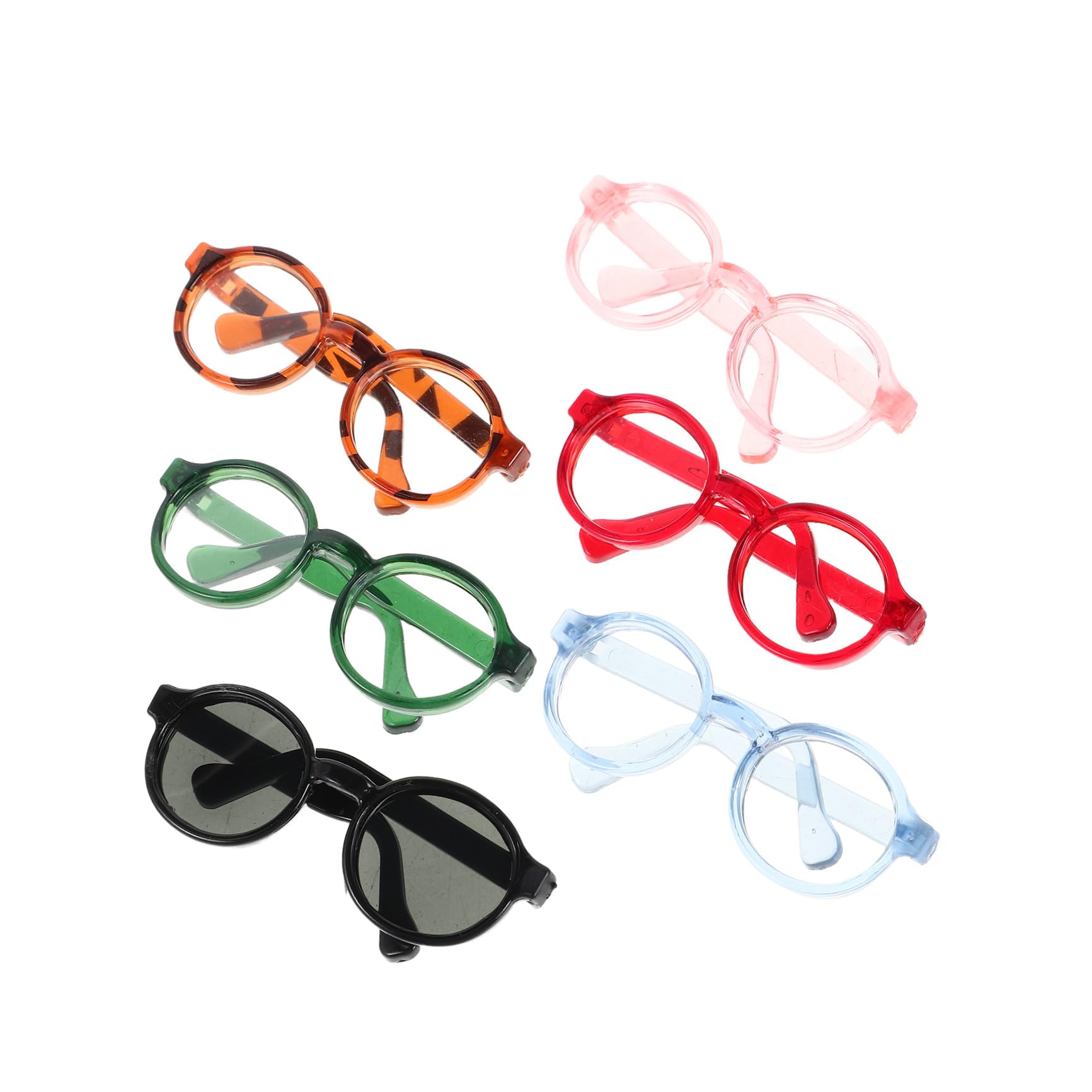 KESYOO 6pcs Miniature Doll Glasses Tiny Plastic Eyeglasses for Doll Toy Dress up Colors Including Pink Blue and Red for Cosplay Accessories