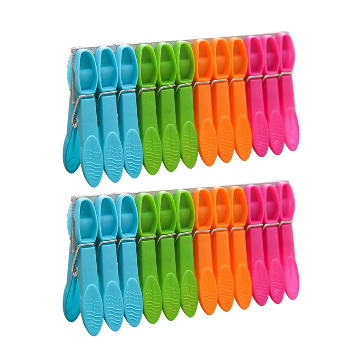 Generic 96 Piezas Pinzas de Plástico para Ropa Coloridas Resistentes al Viento de Clips Grandes para Colchas y Sábanas Accesorios Multiusos para Hogar Balcón y Hotel sin Color Aleatorio