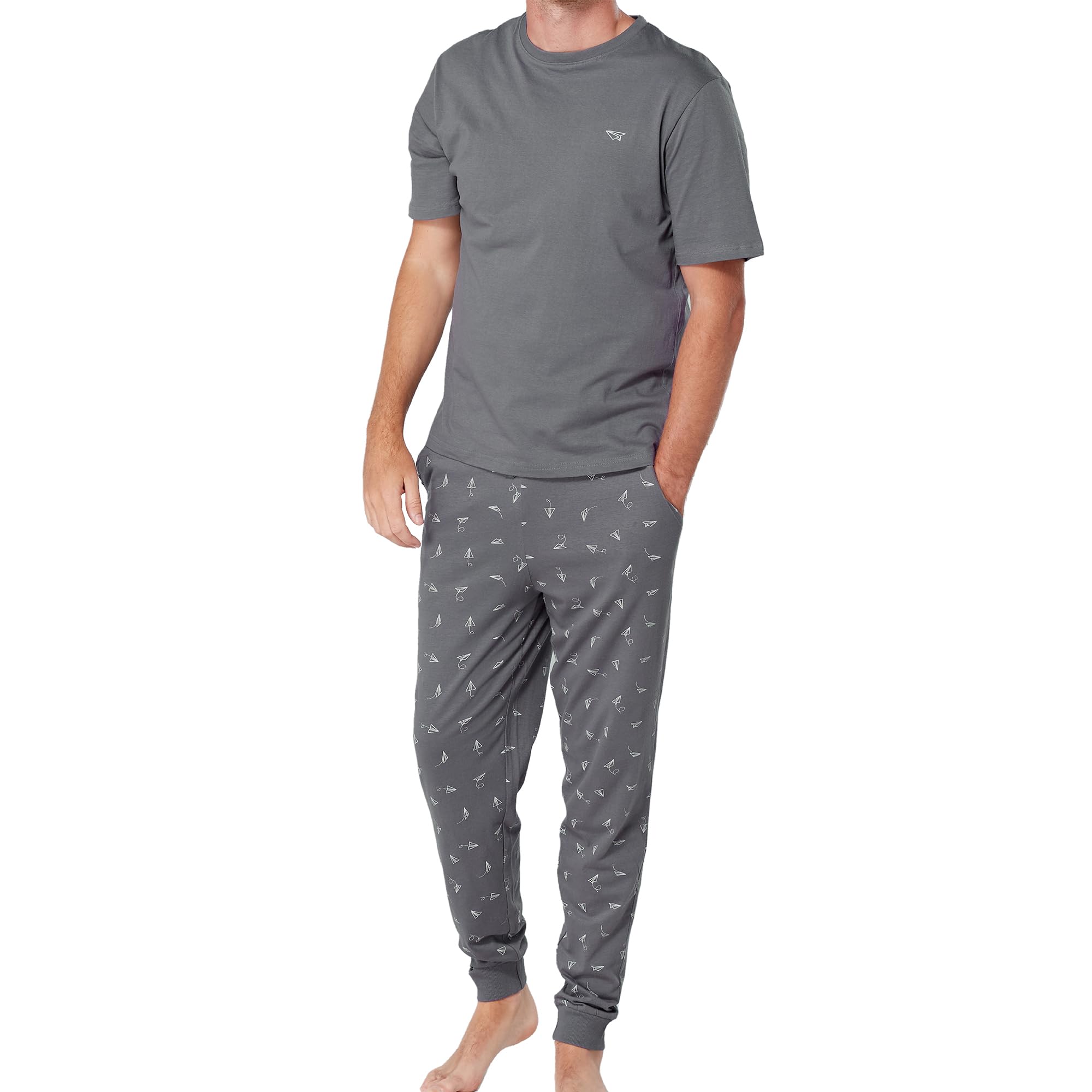 The Essentials Wardrobe Mens Pyjamas Pjs Nightwear Short Sleeve Set Loungewear 100% Cotton...